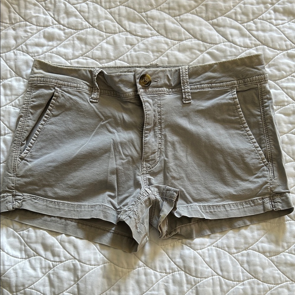 American Eagle Casual Cotton Blend Shorts - Light Gray/Stone